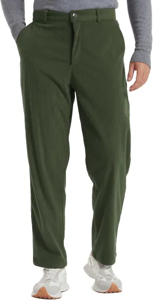 Men's Corduroy Pants Slim Casual Straight Pants Mens Vintage Comfort Flat Front Classic with Pocket Cargo Pants