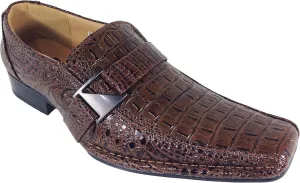 Men's Dress Loafers Elastic Slip on with Buckle Fashion Shoes Runs Half Size Big(Toni)