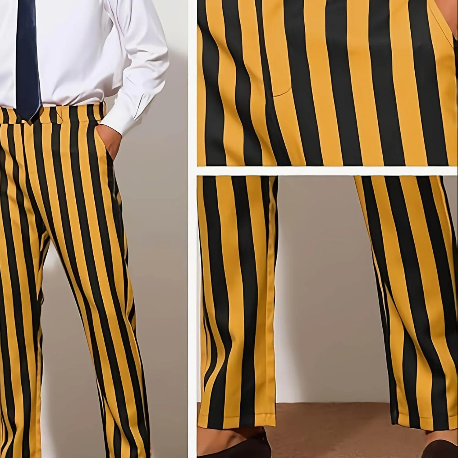 Men's Dress Pants Classic Fit Stretch Dress Pants Casual Pleated Front Dress Pants Straight Fit Pants