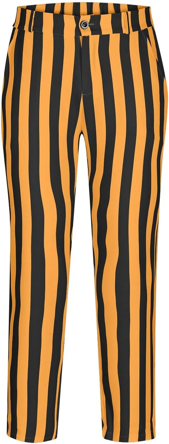Men's Dress Pants Classic Fit Stretch Dress Pants Casual Pleated Front Dress Pants Straight Fit Pants