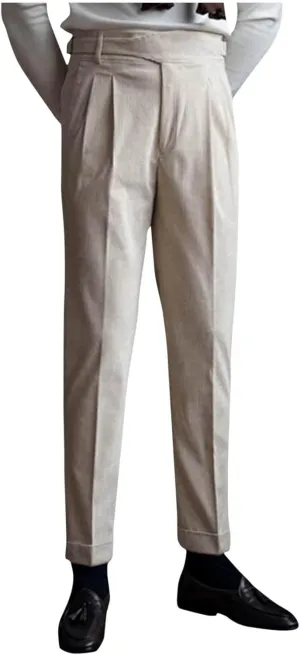 Mens Dress Pants Workday Classic Fit Suit Pants Casual Pleated Front Dress Pants Straight Fit Pants
