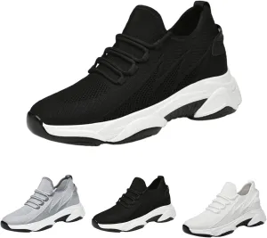 Men's Elevator Sneakers,Hidden Height Increase Breathable Mesh Lightweight Athletic for Men Comfort Work Trainers