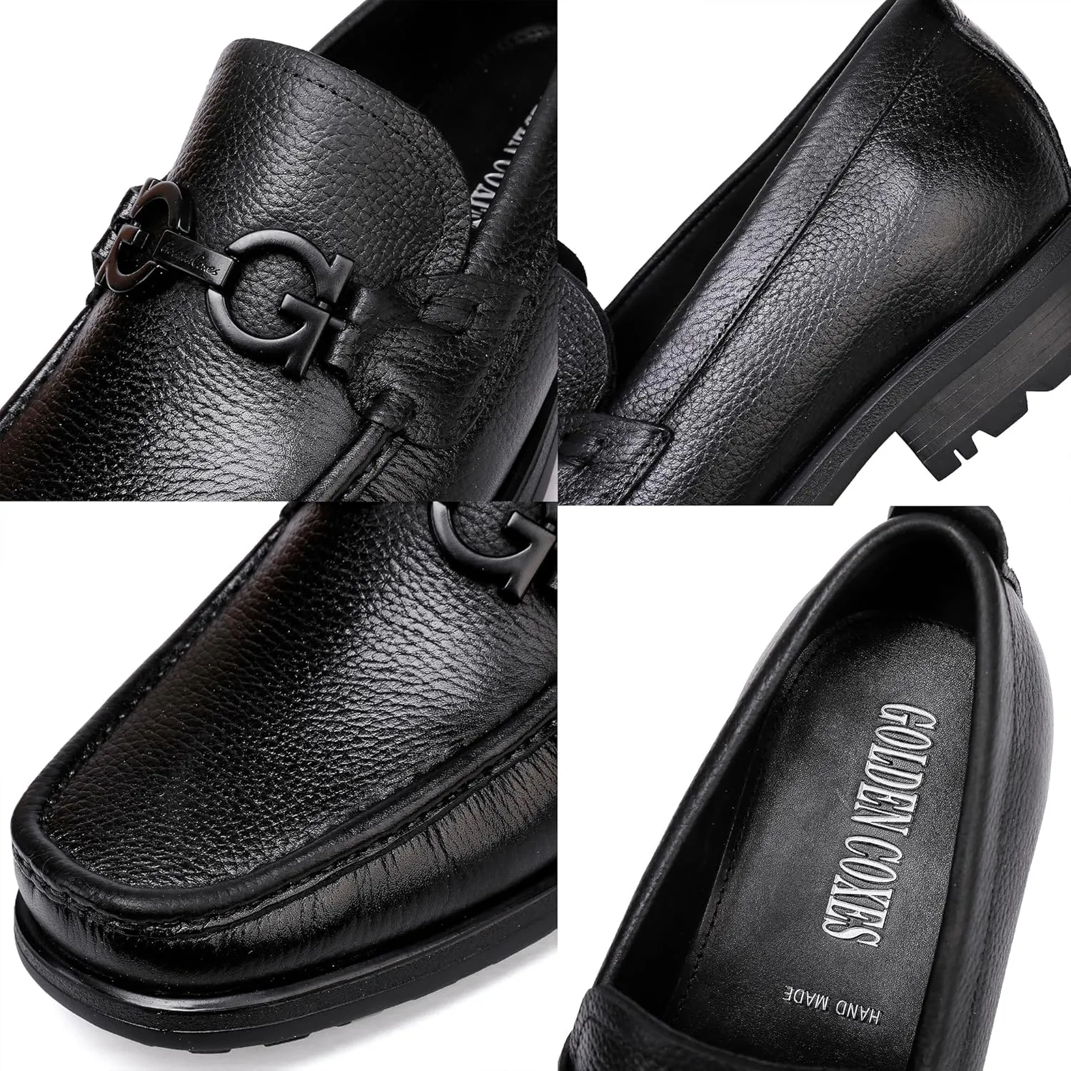 Men's Formal Leather Dress Shoes Business Handmade Buckle Slip On Penny Loafer Wedding Party Shoes for Men