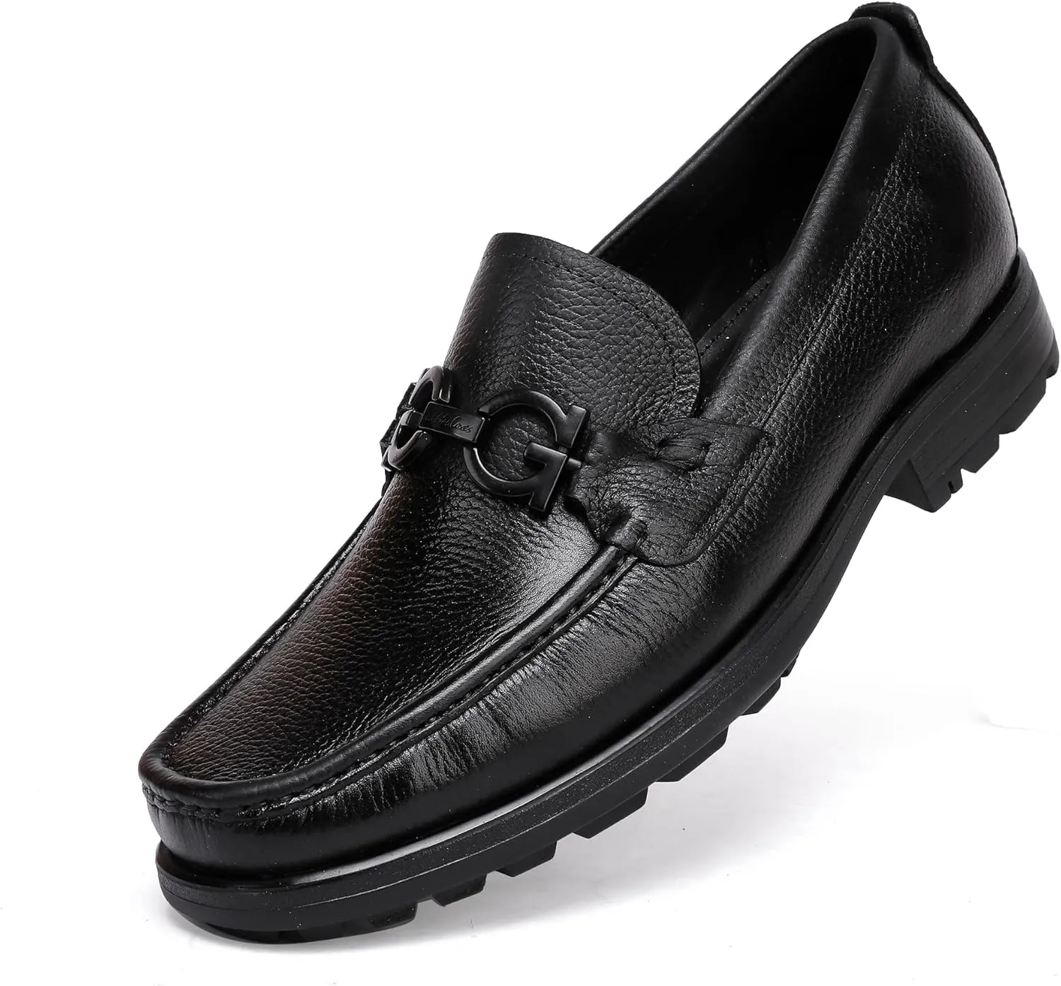 Men's Formal Leather Dress Shoes Business Handmade Buckle Slip On Penny Loafer Wedding Party Shoes for Men