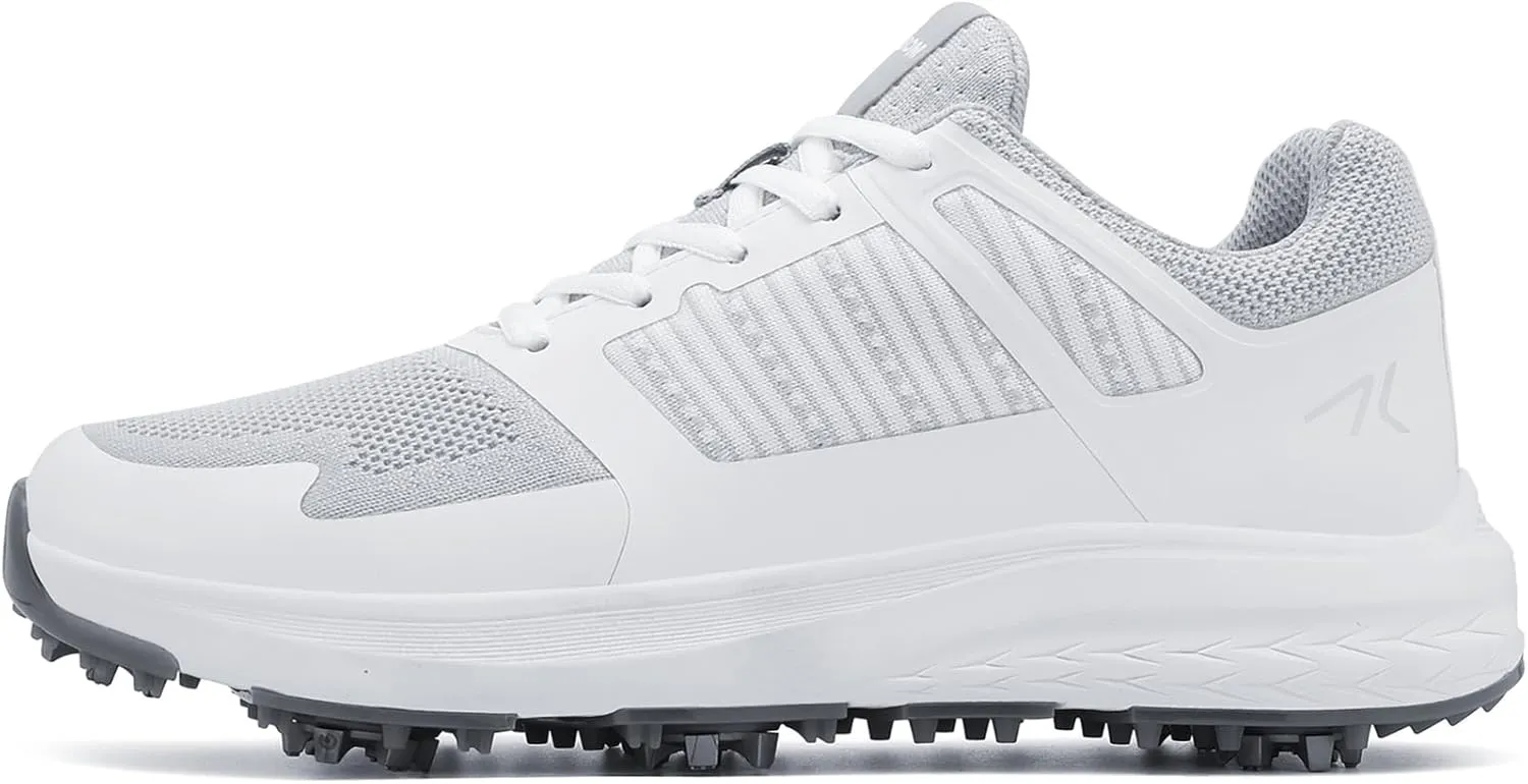 Mens Golf Shoes Spiked Breathable Mesh Arch Support Size 7.5-12
