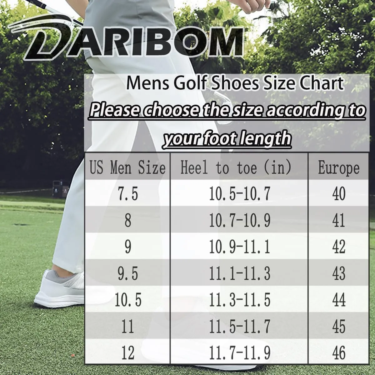Mens Golf Shoes Spiked Breathable Mesh Arch Support Size 7.5-12