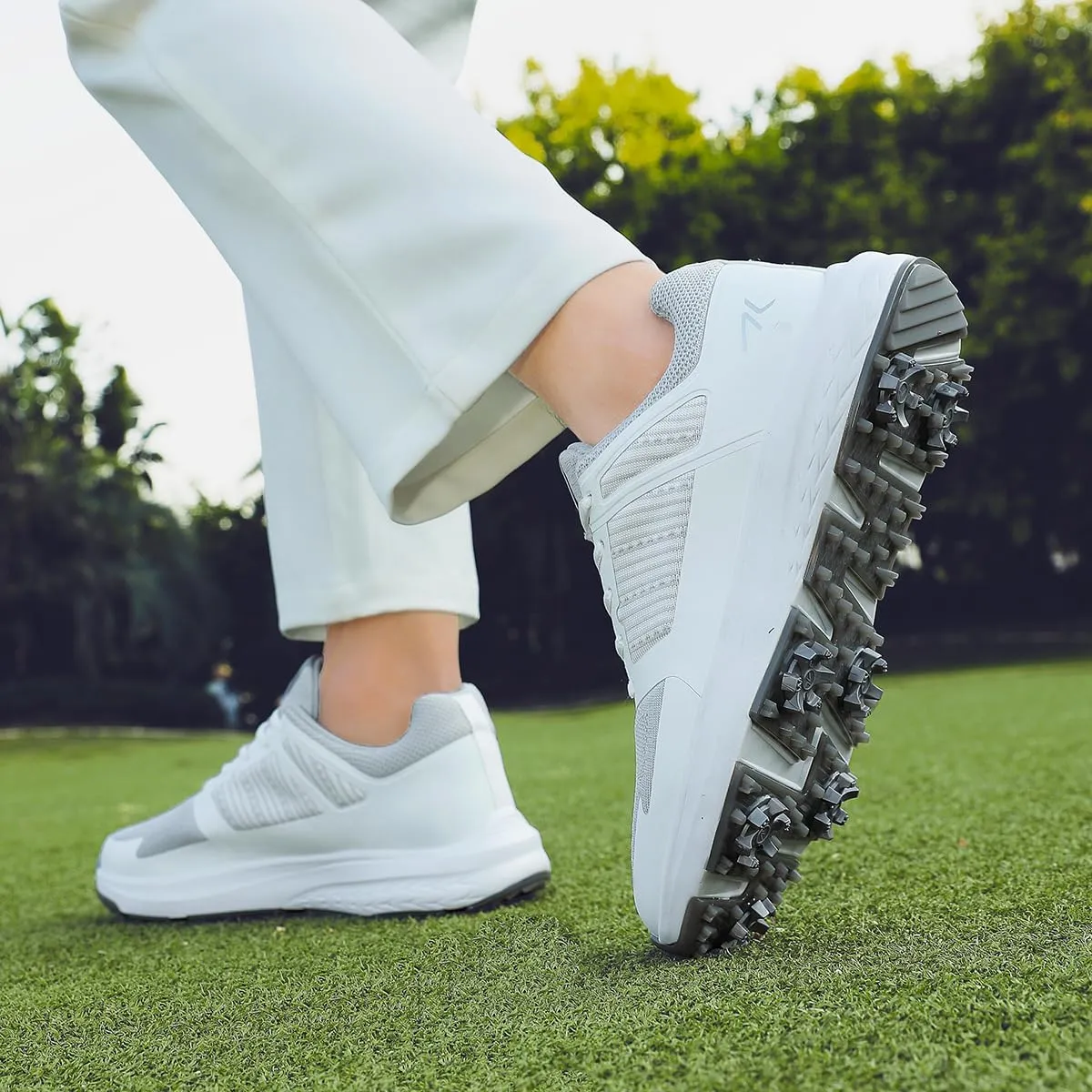 Mens Golf Shoes Spiked Breathable Mesh Arch Support Size 7.5-12