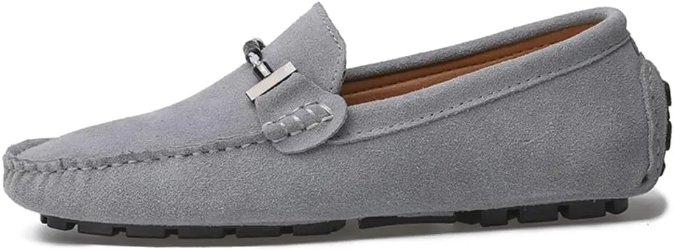 Mens Handmade Suede Leather Slip On Loafers Comfortable Casual Driving Moccasins Breathable Loafer Dress Shoes