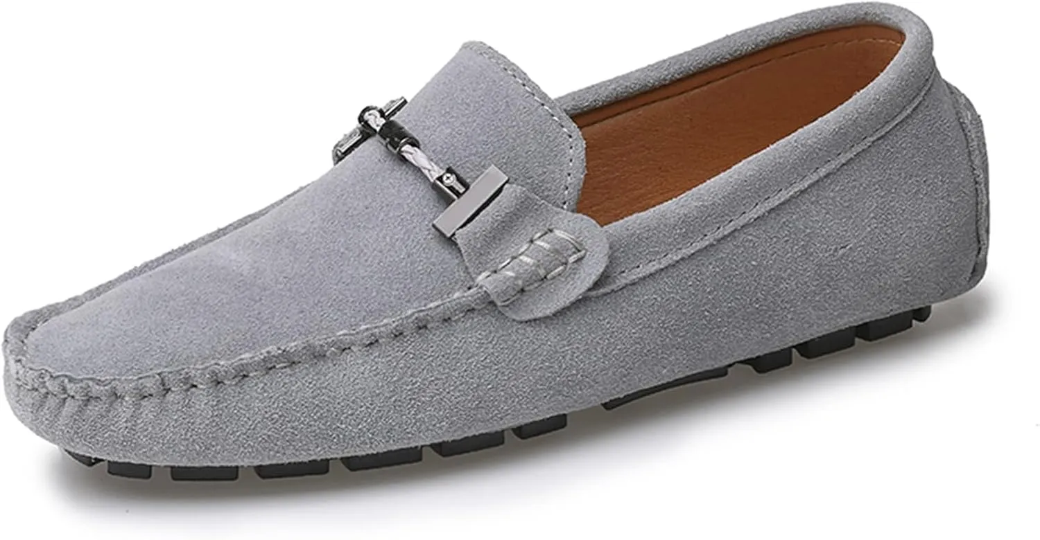 Mens Handmade Suede Leather Slip On Loafers Comfortable Casual Driving Moccasins Breathable Loafer Dress Shoes