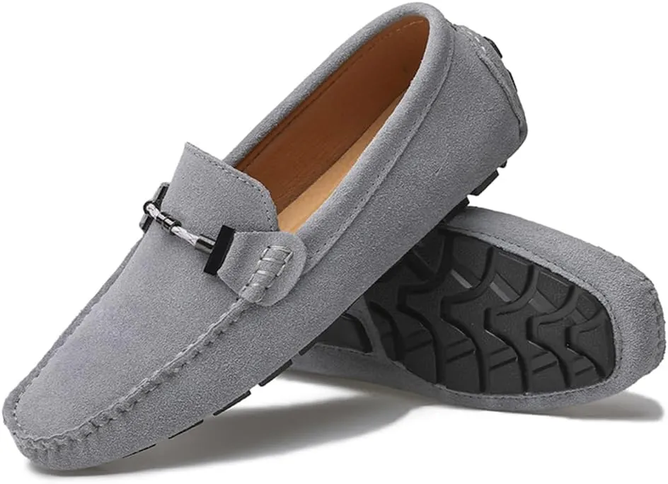 Mens Handmade Suede Leather Slip On Loafers Comfortable Casual Driving Moccasins Breathable Loafer Dress Shoes