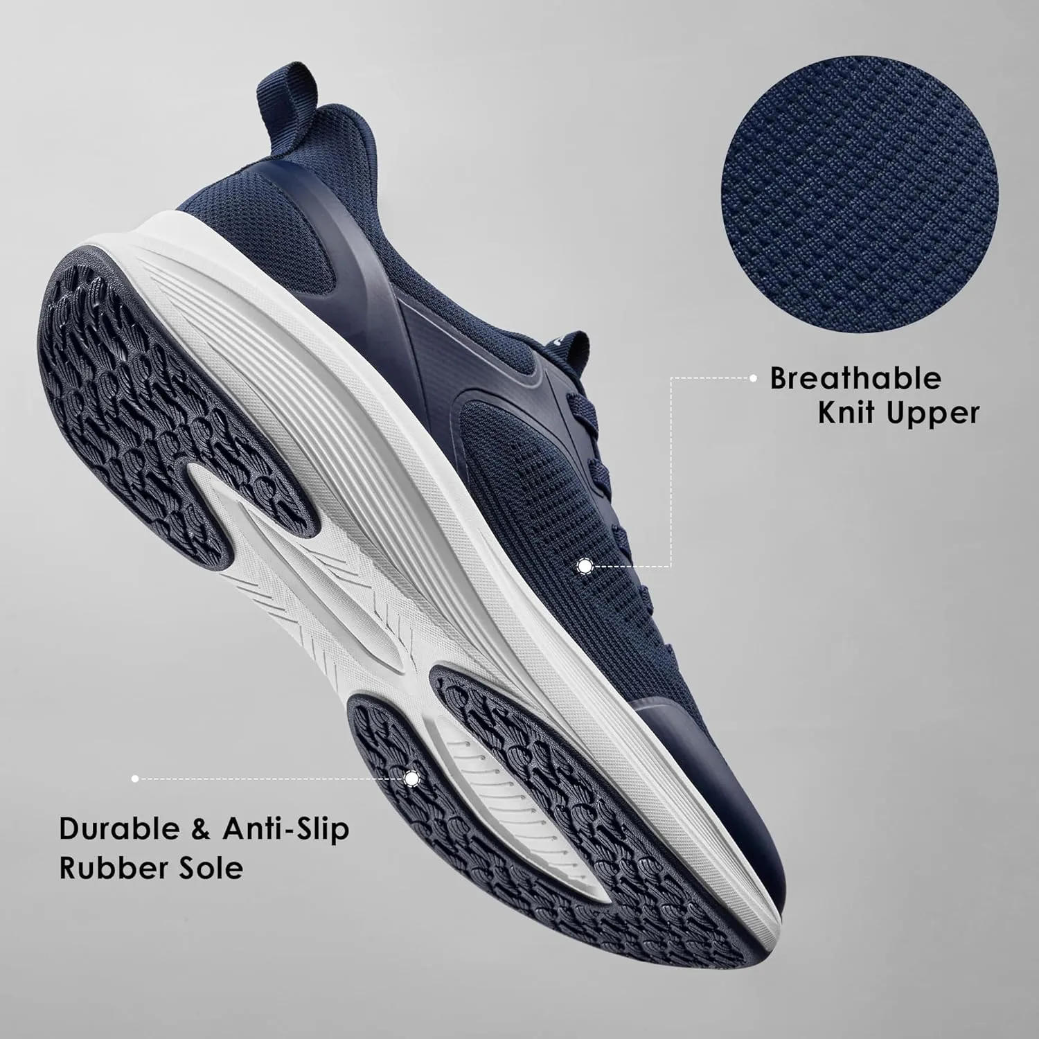 Men's Hands Free Slip On Walking Shoes Comfortable Breathable Casual Shoes for Men Knit Tennis Sneaker