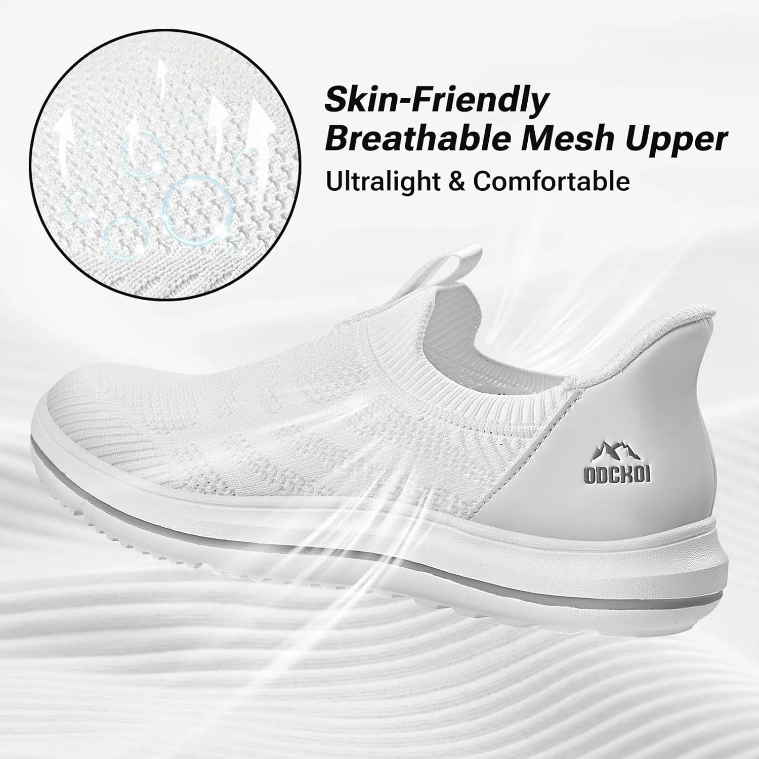 Men’s Hands Free Slip On Walking Shoes Lightweight Athletic Non Slip Sneakers Comfortable Breathable Knit Slip in Casual Shoes
