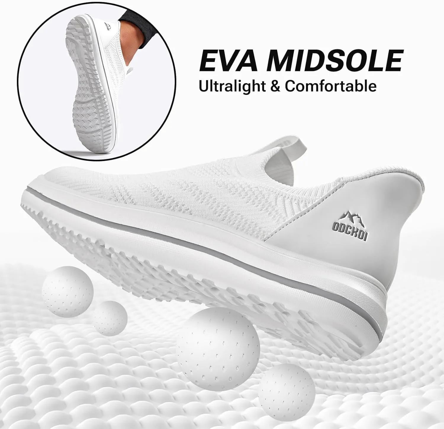 Men’s Hands Free Slip On Walking Shoes Lightweight Athletic Non Slip Sneakers Comfortable Breathable Knit Slip in Casual Shoes