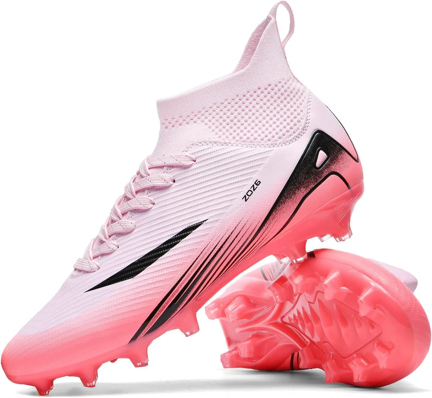 Men's High Top Soccer Shoes AG Long Spikes Men's and Women's High-Top Students Game Sports Training Soccer Cleats Shoes