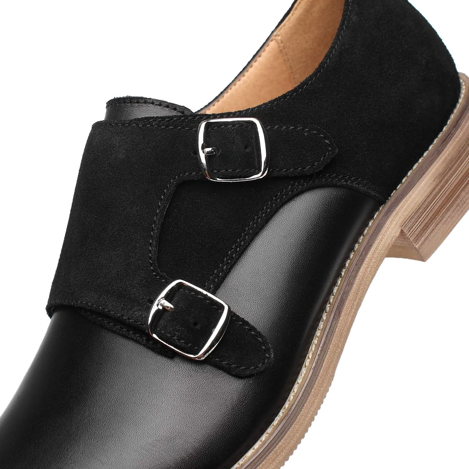 Mens Leather Double Monk Strap Loafer
