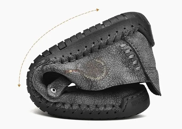Men's Loafer Shoes with Side Zipper, Comfy Non-Slip Slip On Shoes, Men's Leather Shoes, Breathable Comfortable Casual Shoes
