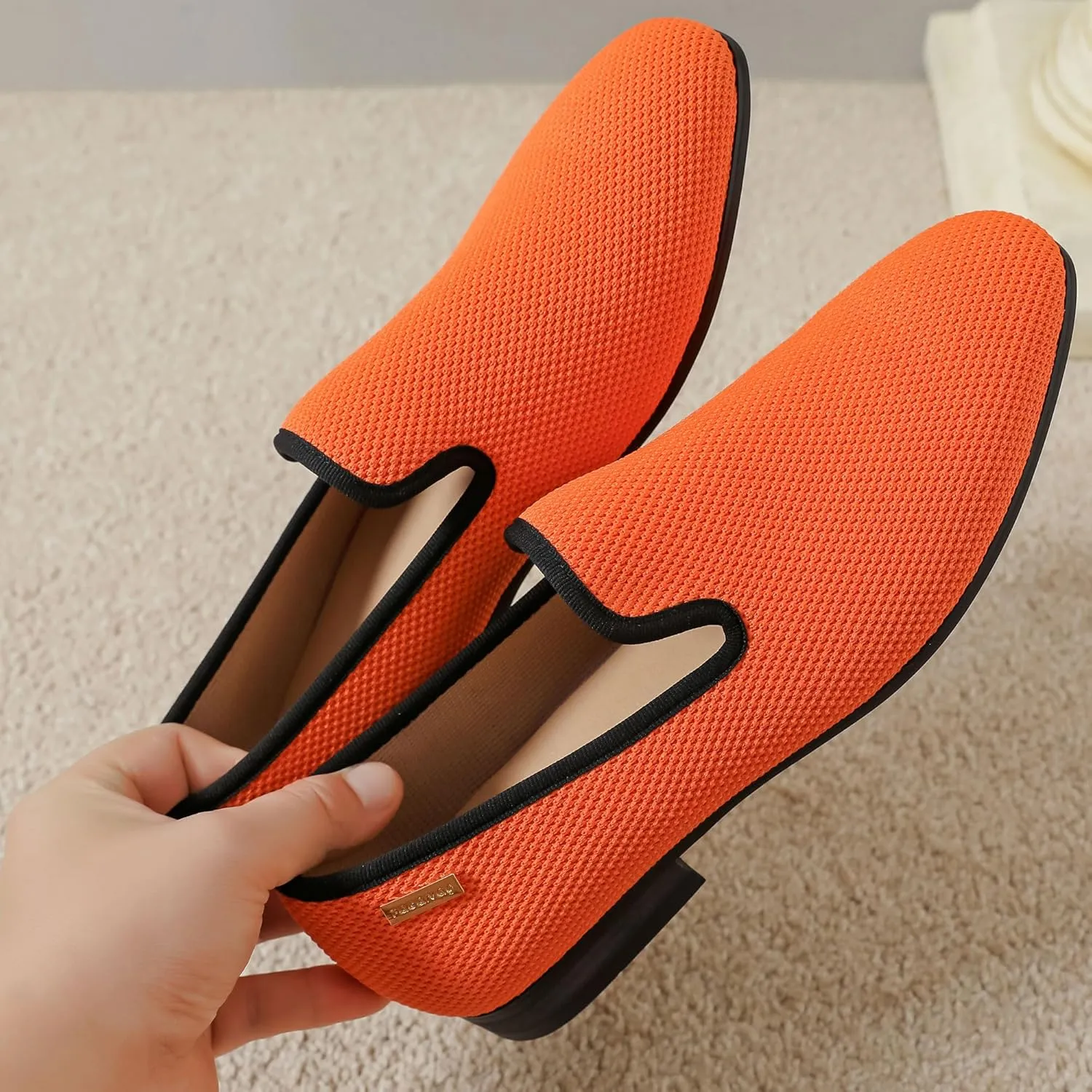 Men's Loafers Mens Slip-on Casual Shoes, Breathable Knit Mesh Fabric Shoes for Men, Driving Fashion Business Woven Shoes
