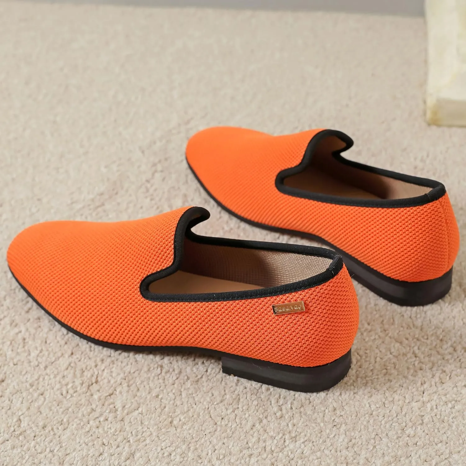 Men's Loafers Mens Slip-on Casual Shoes, Breathable Knit Mesh Fabric Shoes for Men, Driving Fashion Business Woven Shoes