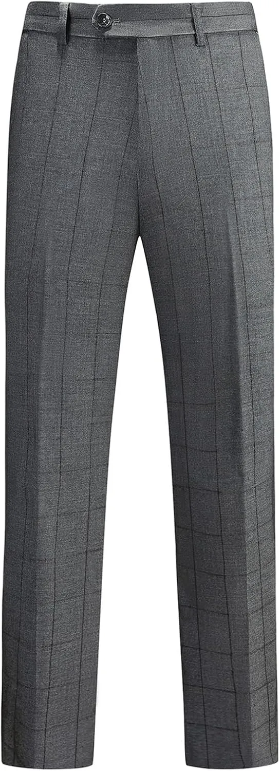 Mens Plaid Suit Slim Fit 3 Pieces Casual Checked Vintage Tuxedo Suit for Men for Wedding Business Party Blazer Pants & Vest