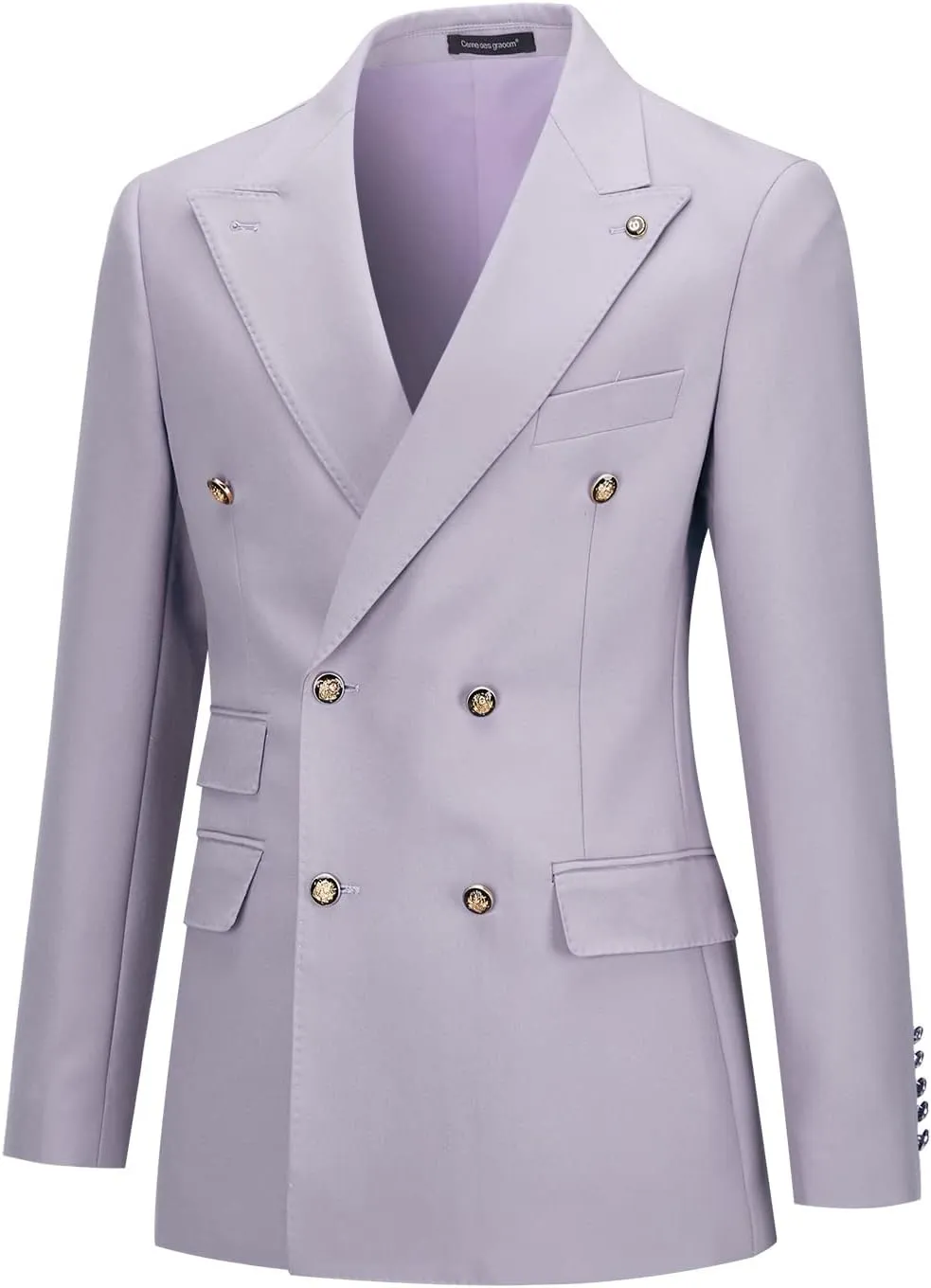Men's Slim Fit 2 Piece Suit Double Breasted Business Wedding Prom Tuxedo Suits Blazer & Pants Set…
