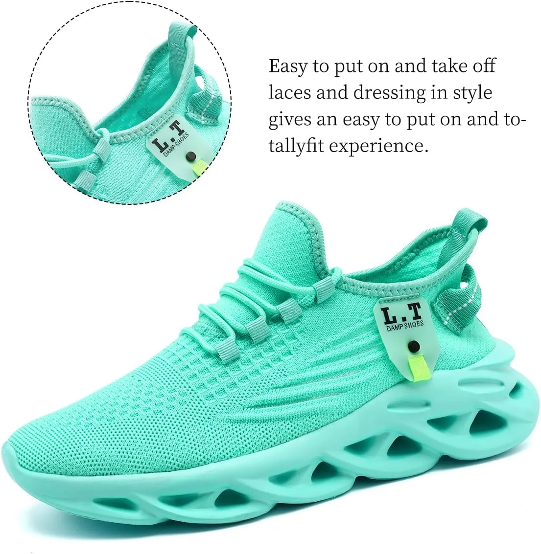 Mens Slip On Running Shoes Athletic Walking Trainers Non Slip Lightweight Breathable Mesh Tennis Comfortable Fashion Sneakers