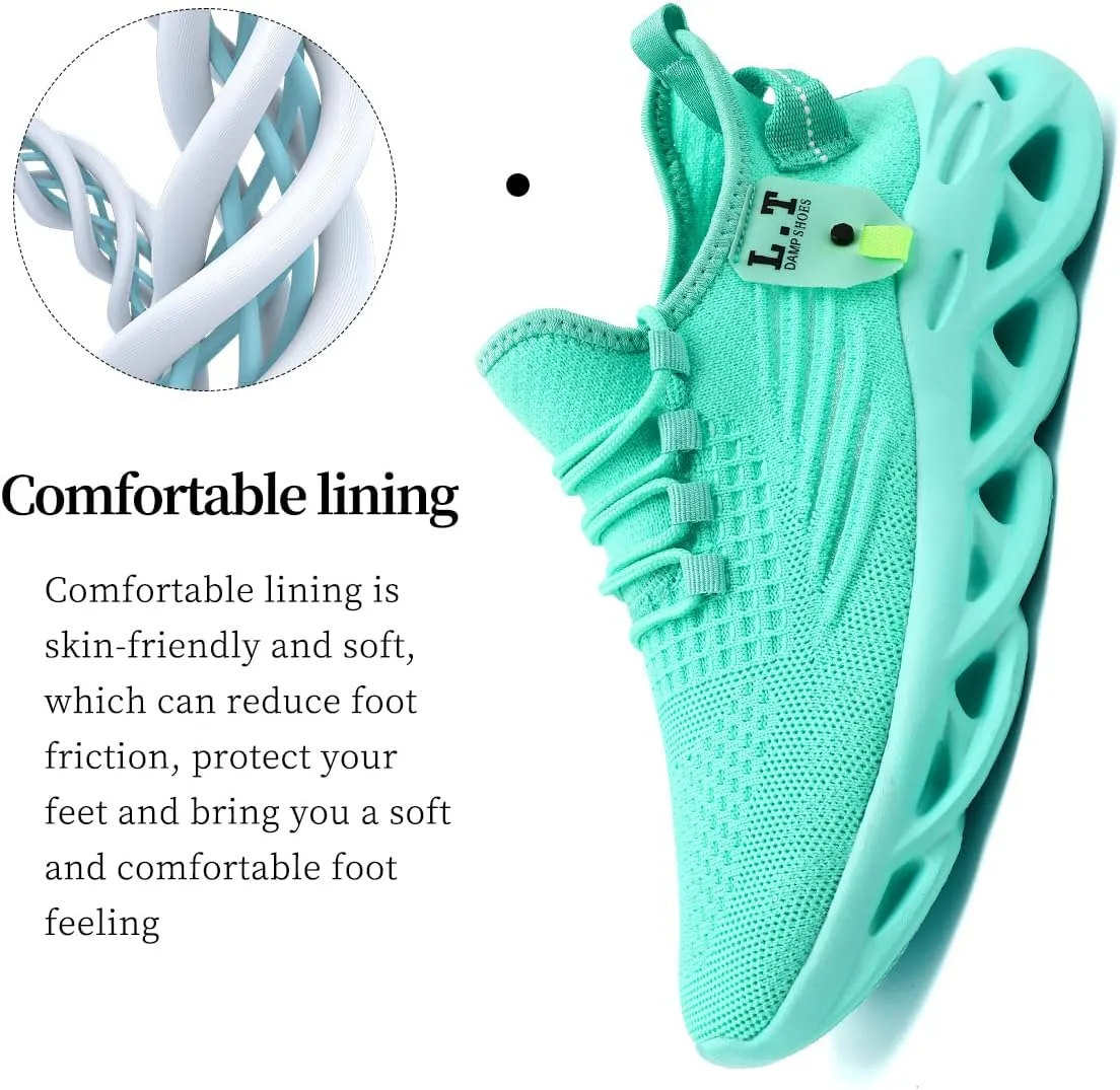 Mens Slip On Running Shoes Athletic Walking Trainers Non Slip Lightweight Breathable Mesh Tennis Comfortable Fashion Sneakers