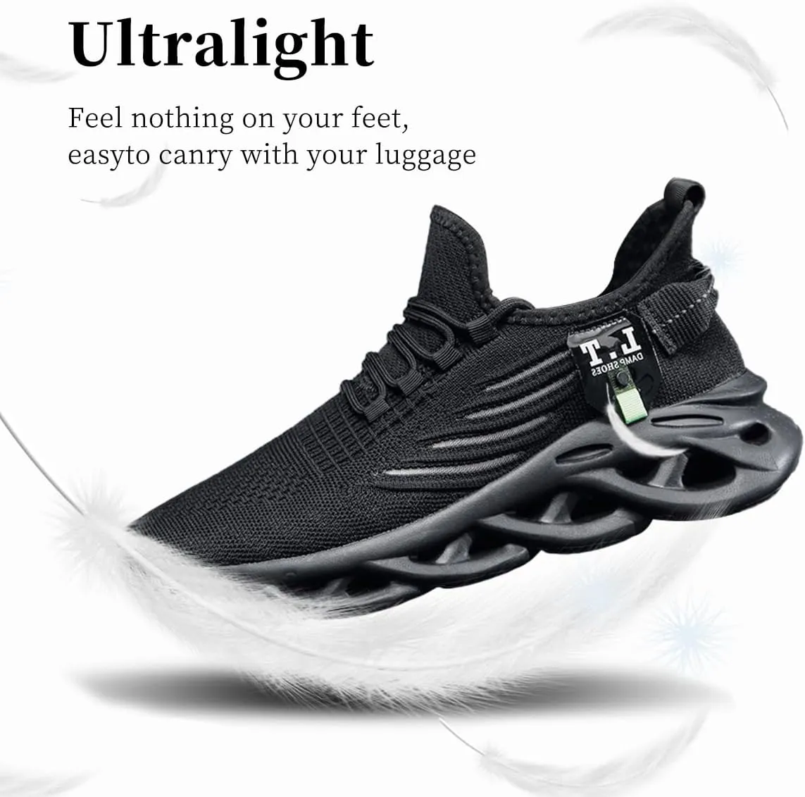 Mens Slip On Running Shoes Athletic Walking Trainers Non Slip Lightweight Breathable Mesh Tennis Comfortable Fashion Sneakers