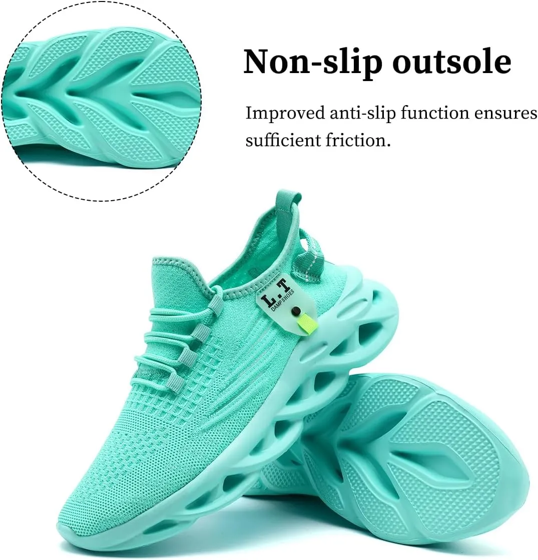 Mens Slip On Running Shoes Athletic Walking Trainers Non Slip Lightweight Breathable Mesh Tennis Comfortable Fashion Sneakers