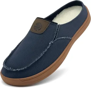 Men's Slip-on Shoes Wide Loafers Casual Winter Fuzzy Comfy Warm Slippers Walking Driving Shoes