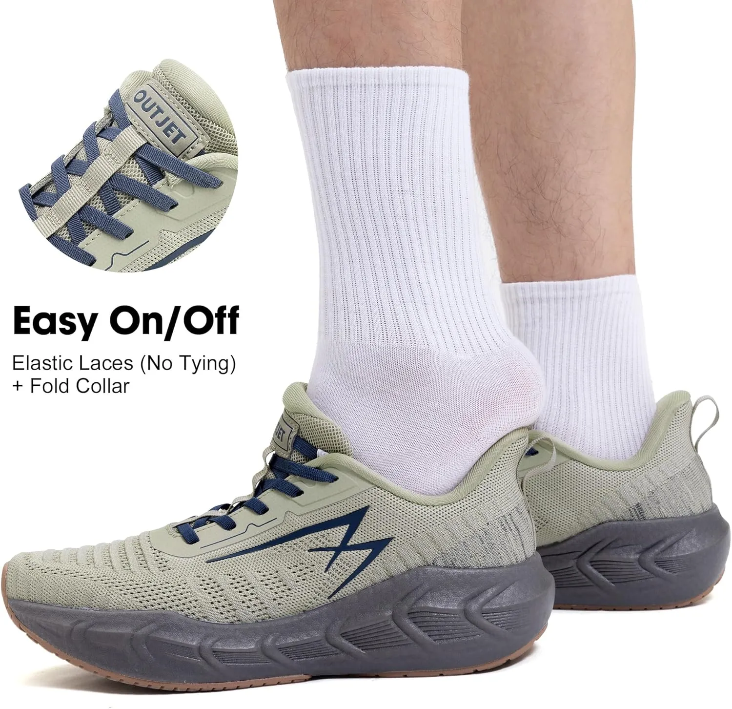 Men's Slip On Walking Running Shoes Tennis Comfortable Breathable Lightweight Non-Slip Hands Free Fashion Sneakers for Athletic Gym Workout