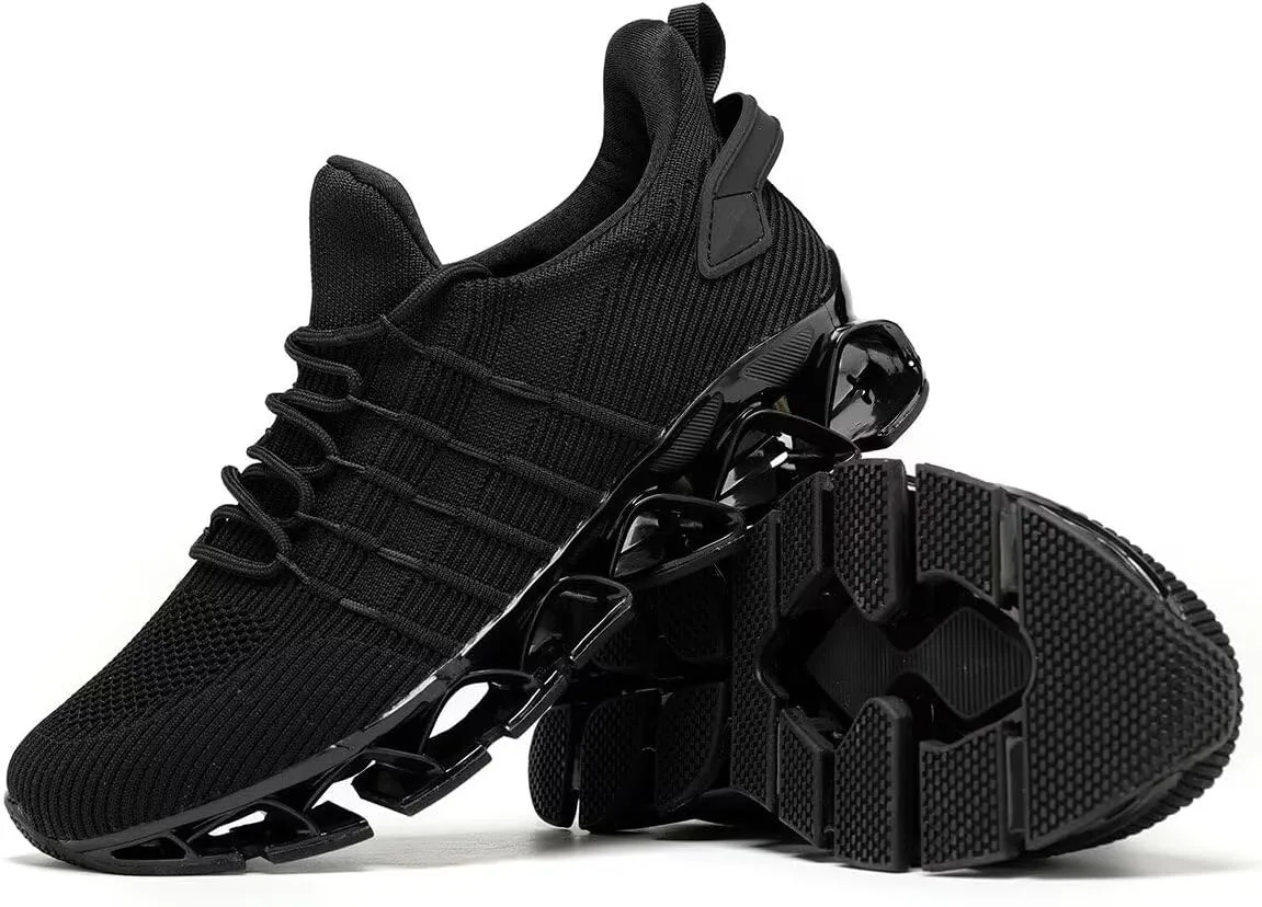 Mens Slip On Walking Shoes Blade Non Slip Tennis Running Shoes Lightweight Workout Breathable Mesh Fashion Sneakers