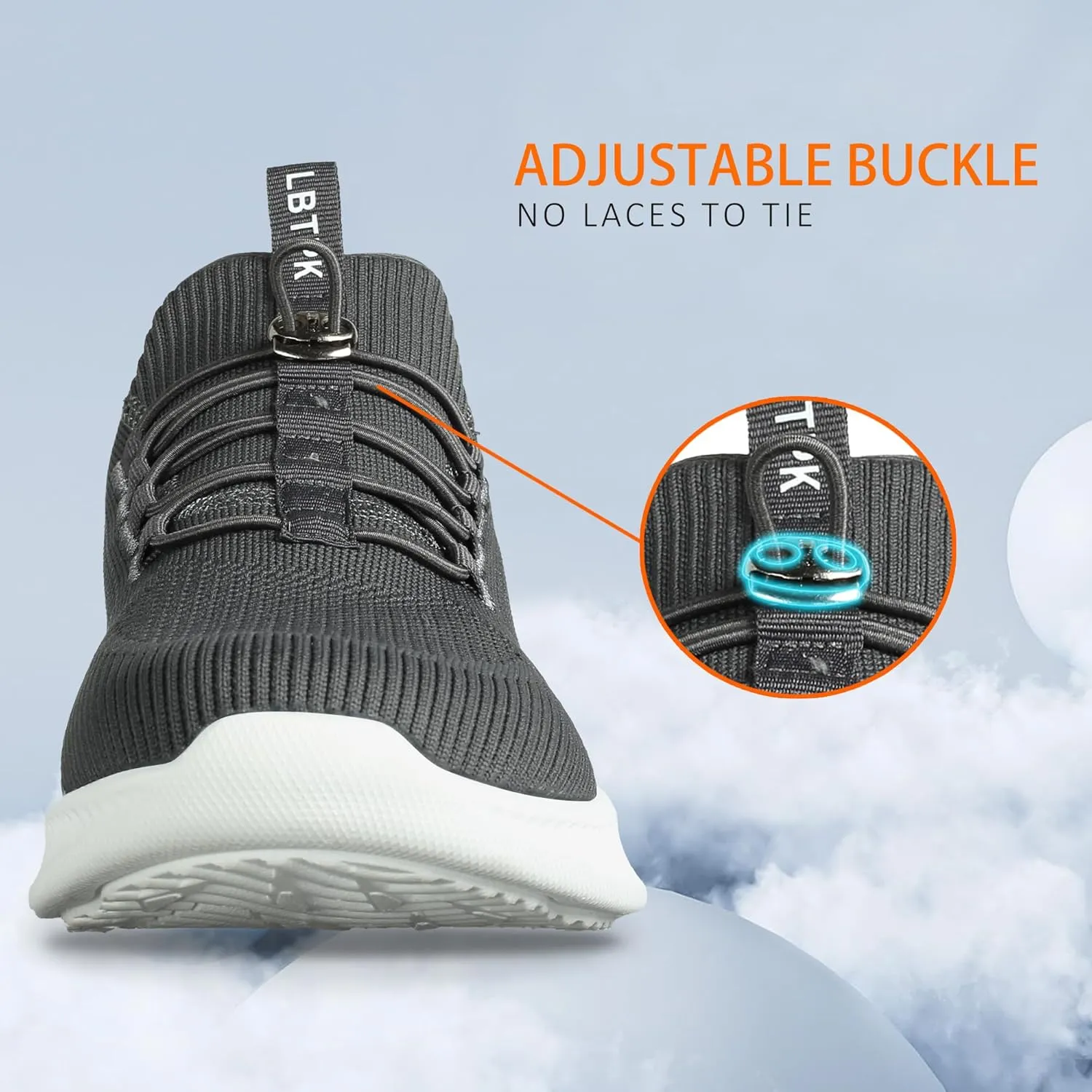 Mens Slip On Walking Shoes Running Tennis Shoes for Athletic Workout Gym Casual Non Slip Training Sneakers Breathable Knit Upper Indoor Outdoor