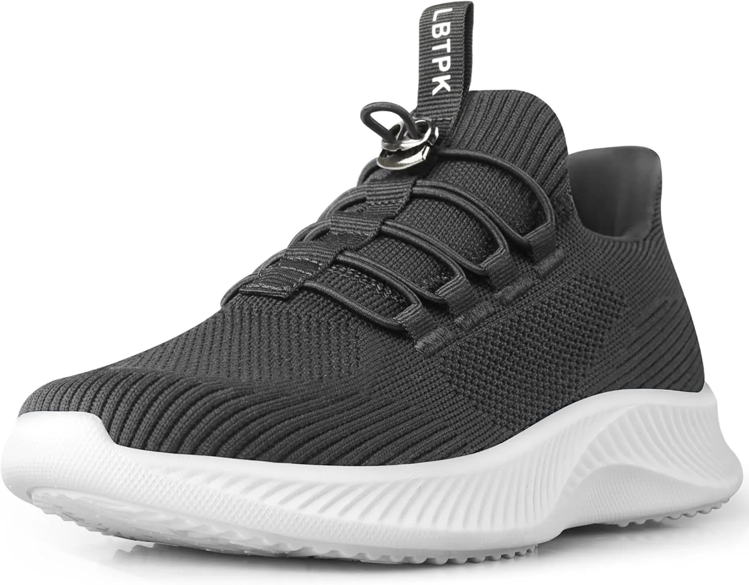 Mens Slip On Walking Shoes Running Tennis Shoes for Athletic Workout Gym Casual Non Slip Training Sneakers Breathable Knit Upper Indoor Outdoor