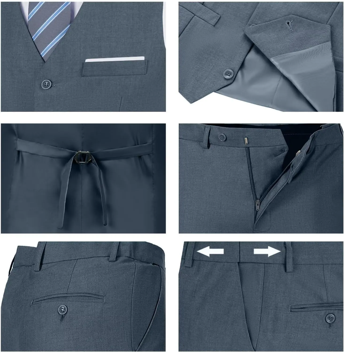 Men's Suit Slim Fit 2 Pieces Suits Set Grooms Tuxedos Business Wedding Prom Party Suit Vest and Pants