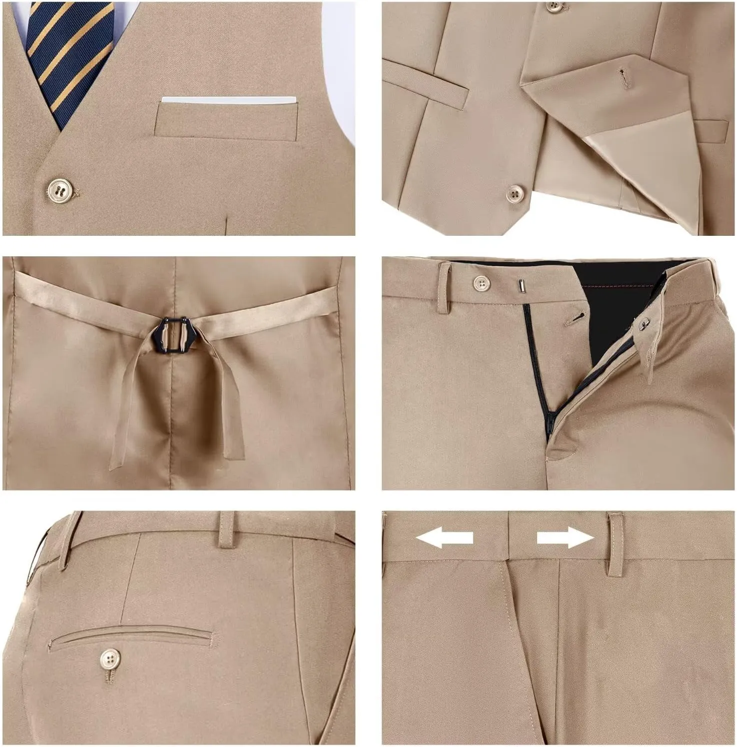 Men's Suit Slim Fit 2 Pieces Suits Set Grooms Tuxedos Business Wedding Prom Party Suit Vest and Pants
