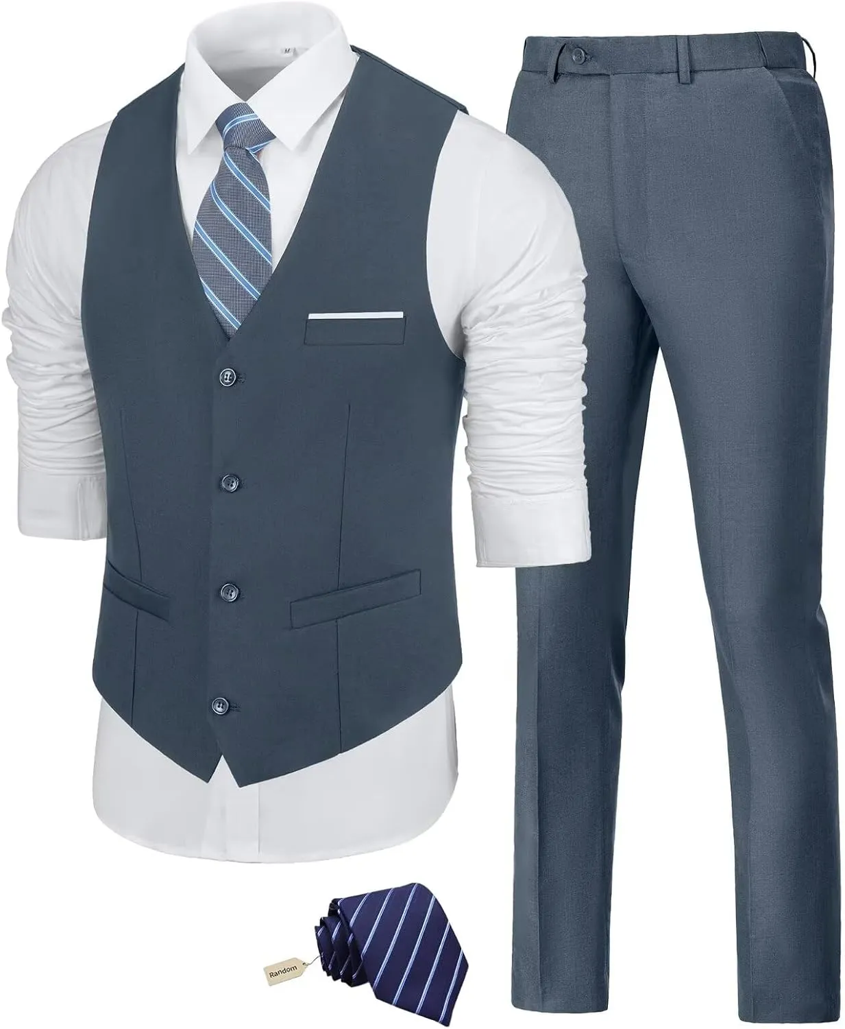Men's Suit Slim Fit 2 Pieces Suits Set Grooms Tuxedos Business Wedding Prom Party Suit Vest and Pants