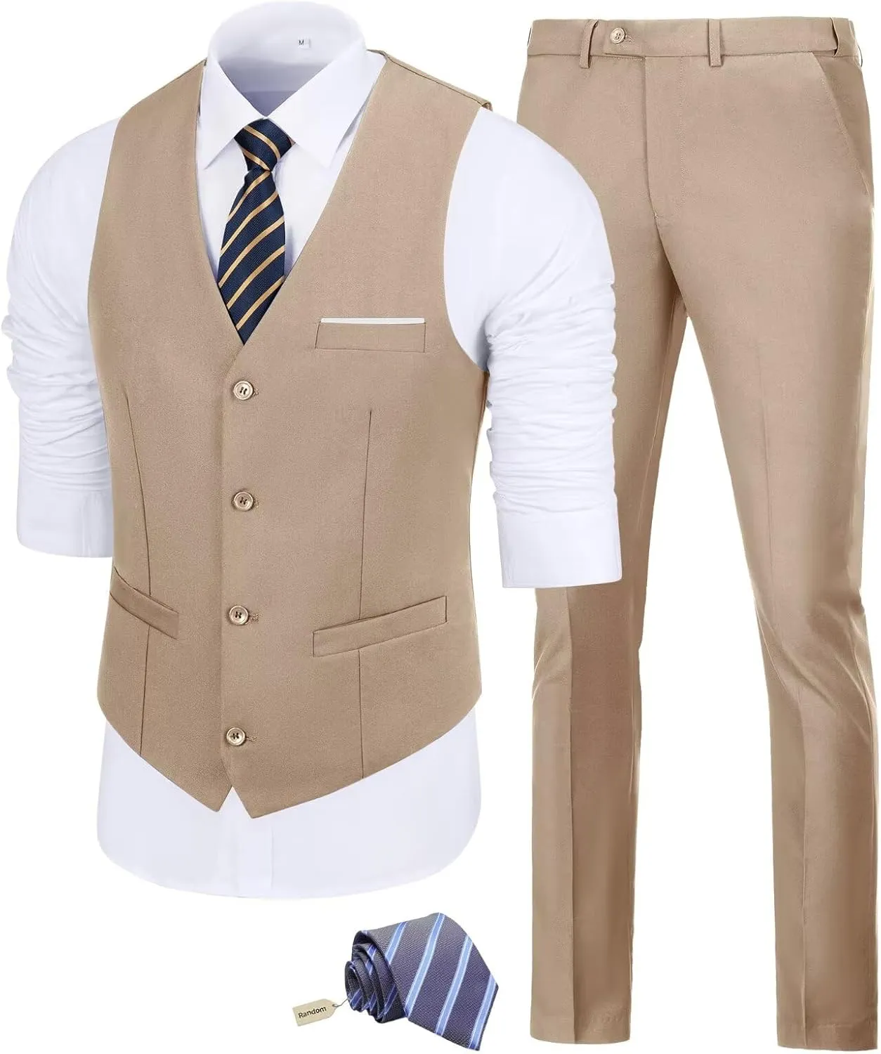 Men's Suit Slim Fit 2 Pieces Suits Set Grooms Tuxedos Business Wedding Prom Party Suit Vest and Pants