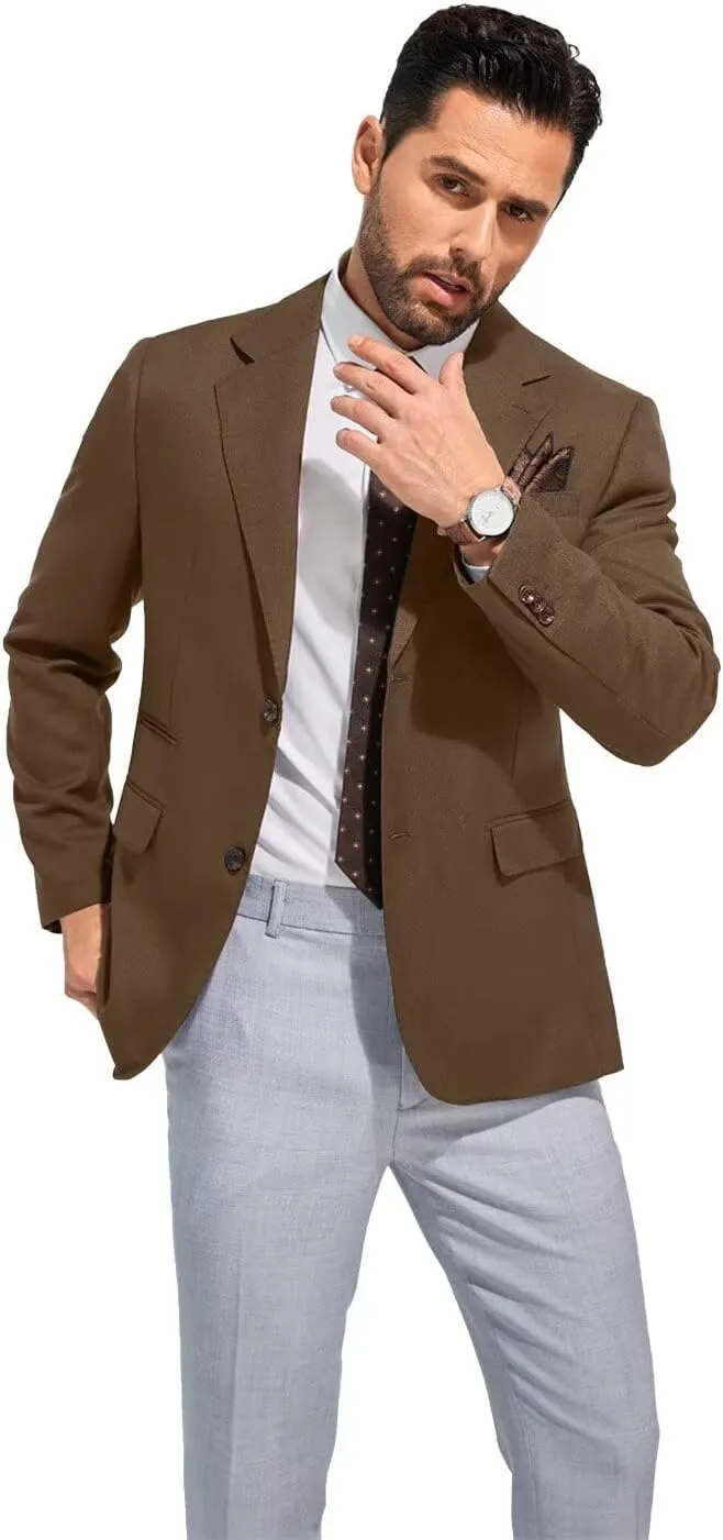 Men's Suits Slim Fit Casual Knit Blazer Sport Coats Suits Jacket Lightweight Wedding Business Party Two Buttons Men Blazer