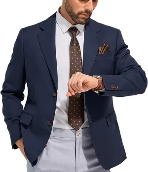 Men's Suits Slim Fit Casual Knit Blazer Sport Coats Suits Jacket Lightweight Wedding Business Party Two Buttons Men Blazer