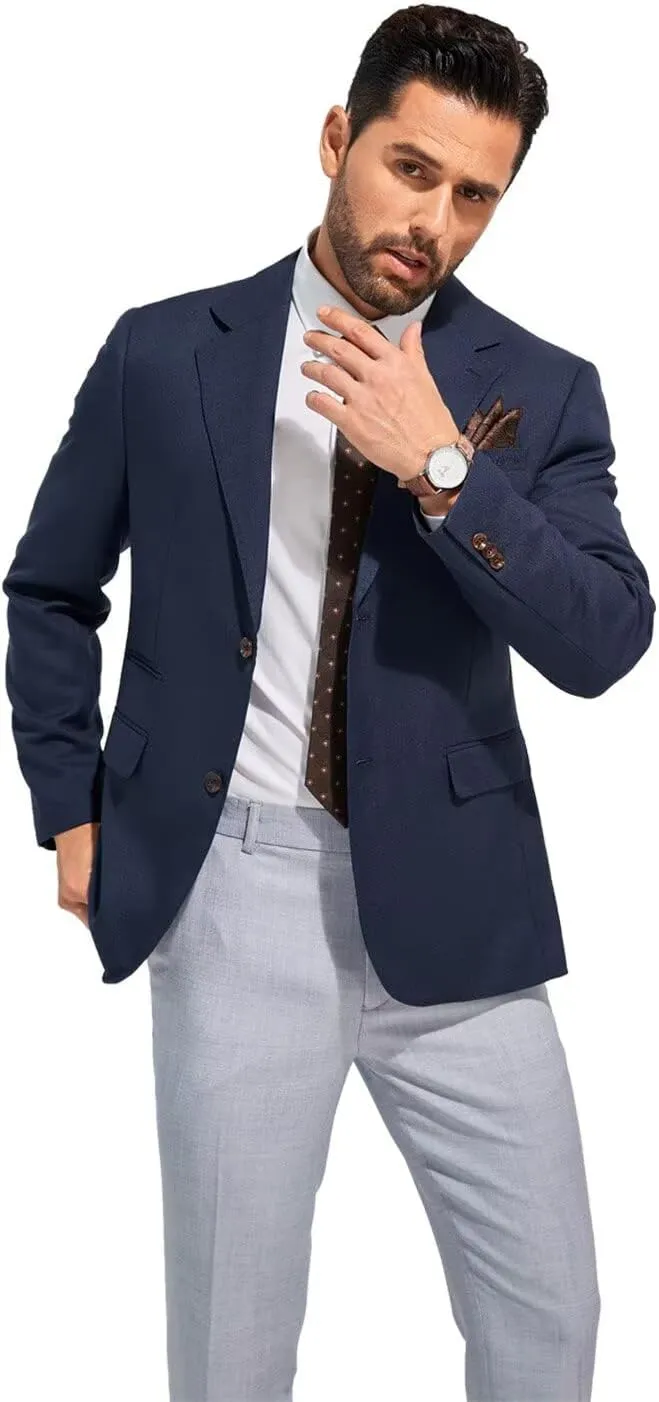 Men's Suits Slim Fit Casual Knit Blazer Sport Coats Suits Jacket Lightweight Wedding Business Party Two Buttons Men Blazer