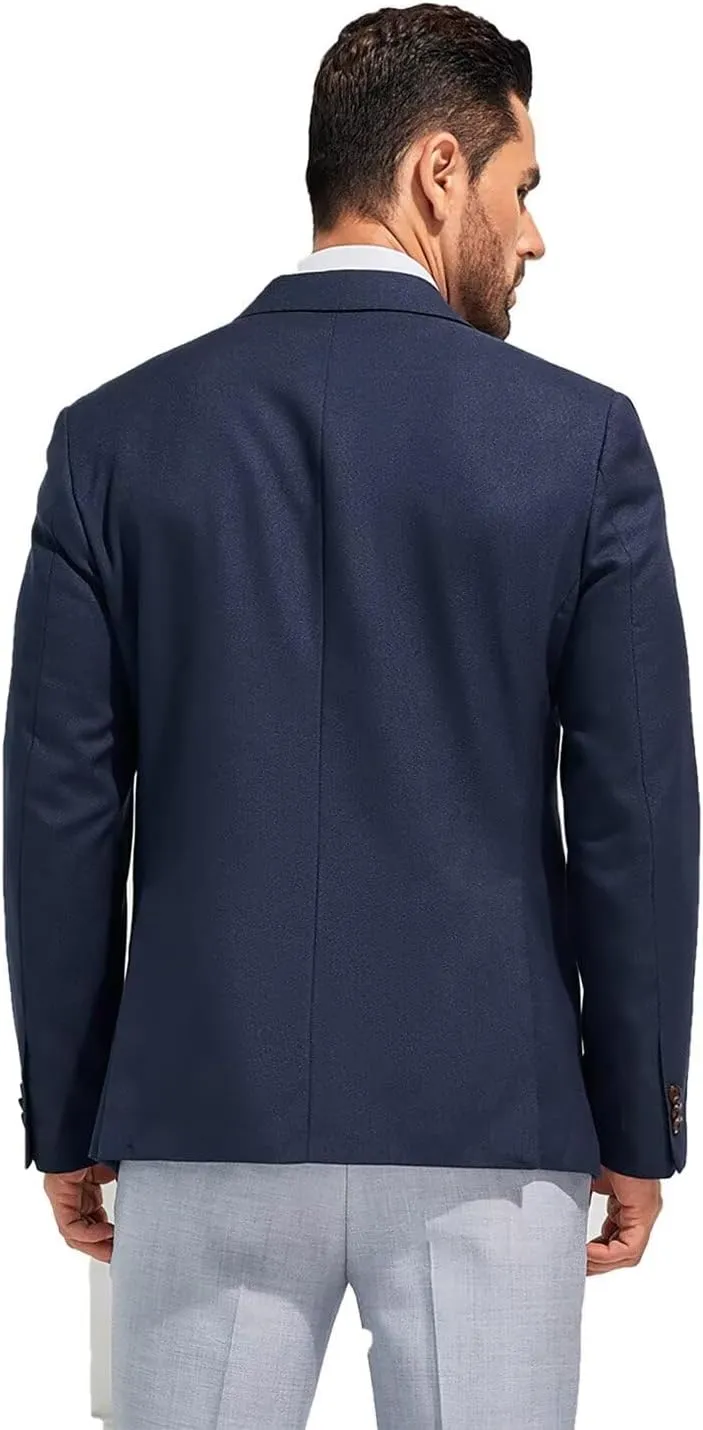 Men's Suits Slim Fit Casual Knit Blazer Sport Coats Suits Jacket Lightweight Wedding Business Party Two Buttons Men Blazer