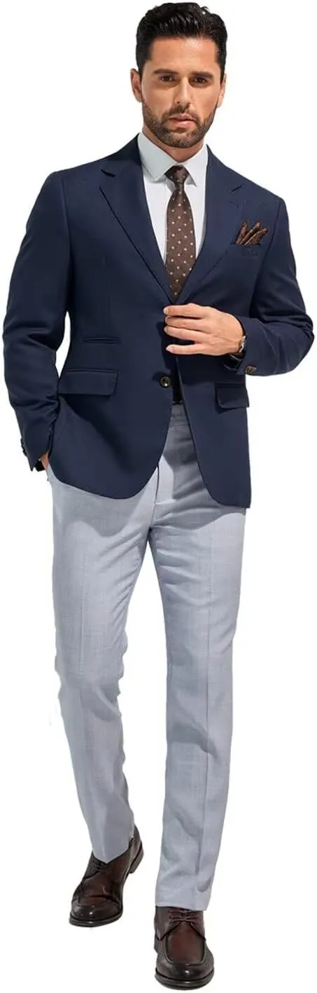 Men's Suits Slim Fit Casual Knit Blazer Sport Coats Suits Jacket Lightweight Wedding Business Party Two Buttons Men Blazer