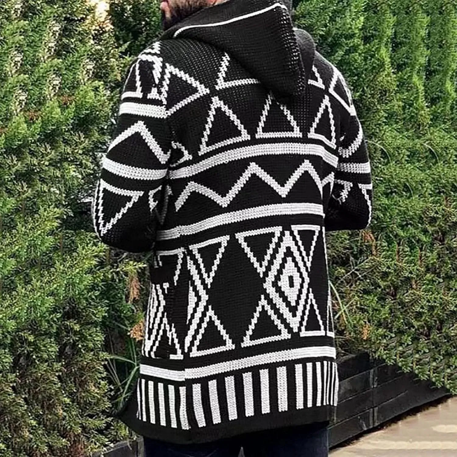 Men's Ugly Sweaters Cardigan Big Tall Boys Knitwear Sweater Coat Flat Knitted Loose Plus Size Windbreaker Jacket