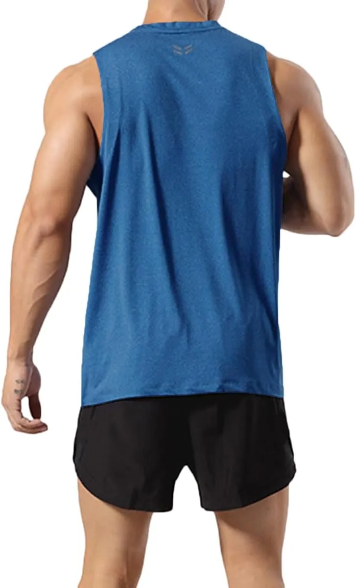 Mens Workout Muscle Tanks Gym Vest Fitness Jogging Sports Tank Tops Quick-Dry T49T51