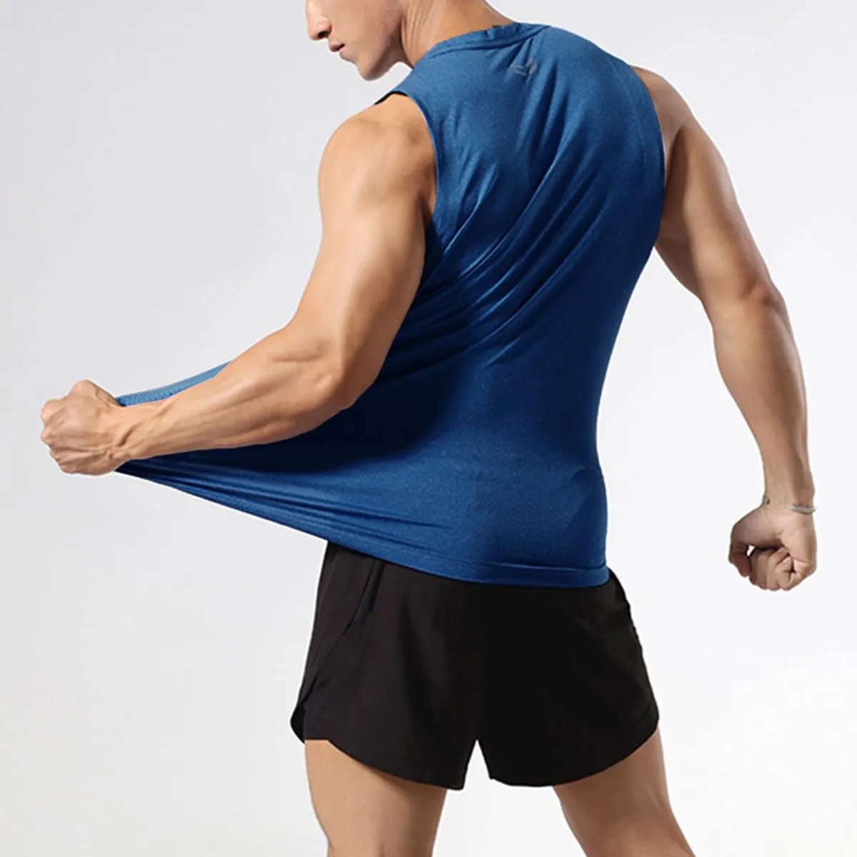 Mens Workout Muscle Tanks Gym Vest Fitness Jogging Sports Tank Tops Quick-Dry T49T51