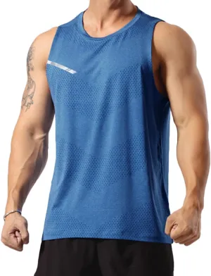Mens Workout Muscle Tanks Gym Vest Fitness Jogging Sports Tank Tops Quick-Dry T49T51