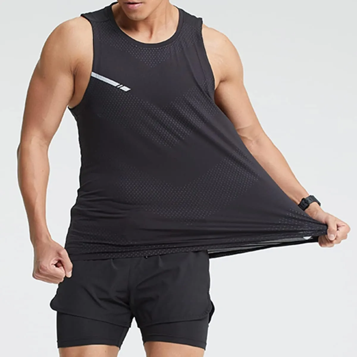Mens Workout Muscle Tanks Gym Vest Fitness Jogging Sports Tank Tops Quick-Dry T49T51