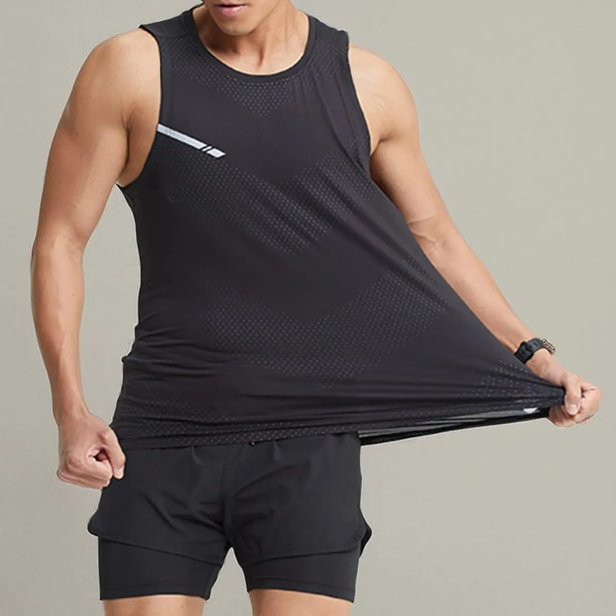 Mens Workout Muscle Tanks Gym Vest Fitness Jogging Sports Tank Tops Quick-Dry T49T51