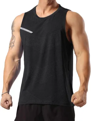 Mens Workout Muscle Tanks Gym Vest Fitness Jogging Sports Tank Tops Quick-Dry T49T51