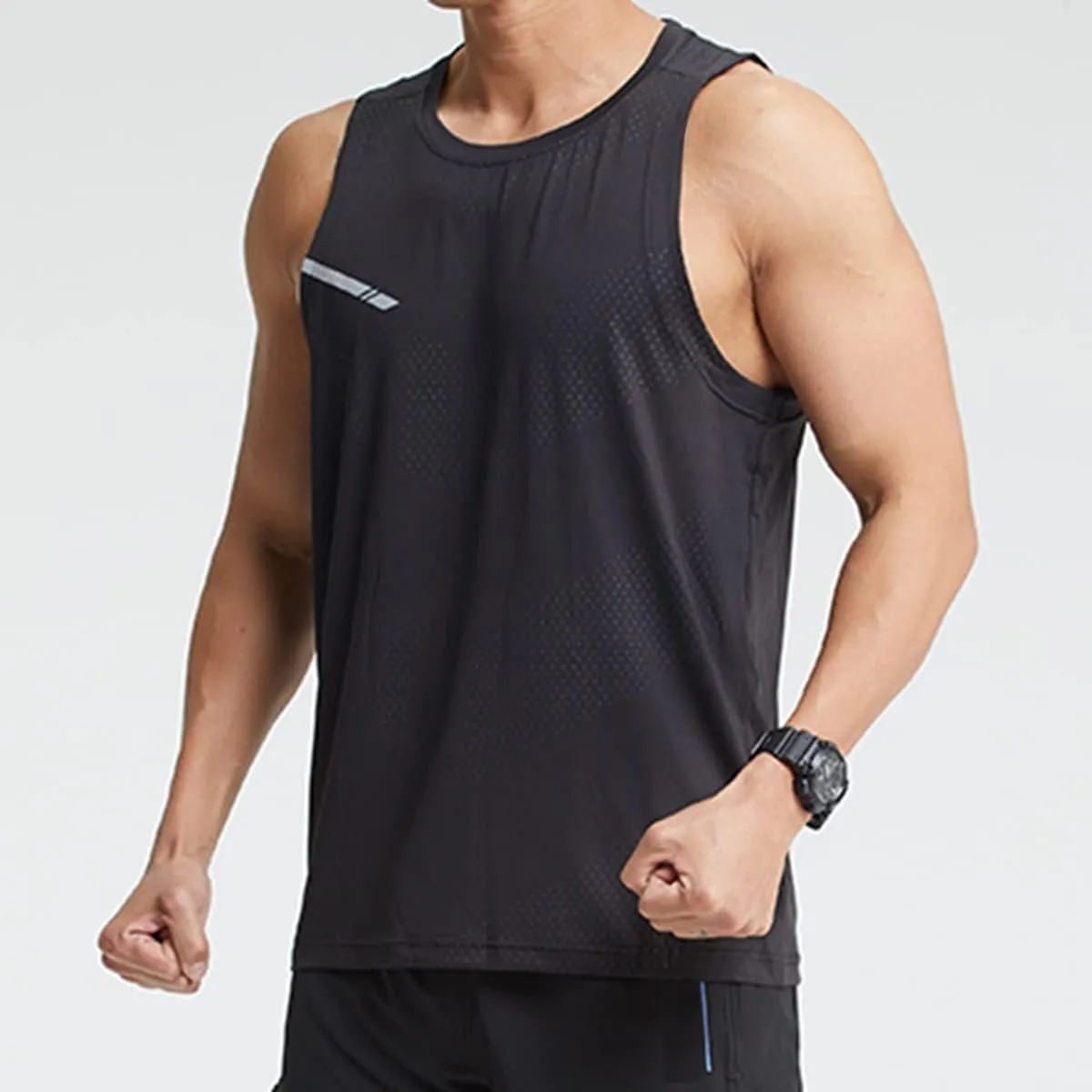 Mens Workout Muscle Tanks Gym Vest Fitness Jogging Sports Tank Tops Quick-Dry T49T51